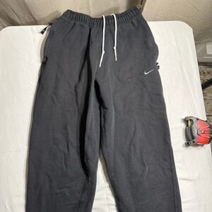 Nike Fleece Cargo Sweatpants Gray Swoosh Zip Pocket XS Joggers
